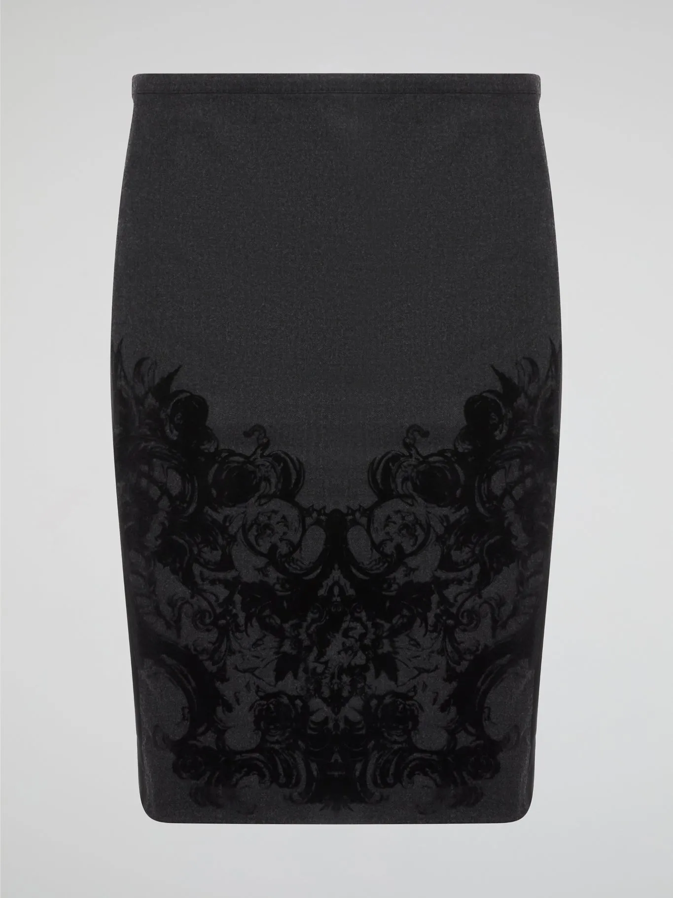 Grey Printed Pencil Skirt
