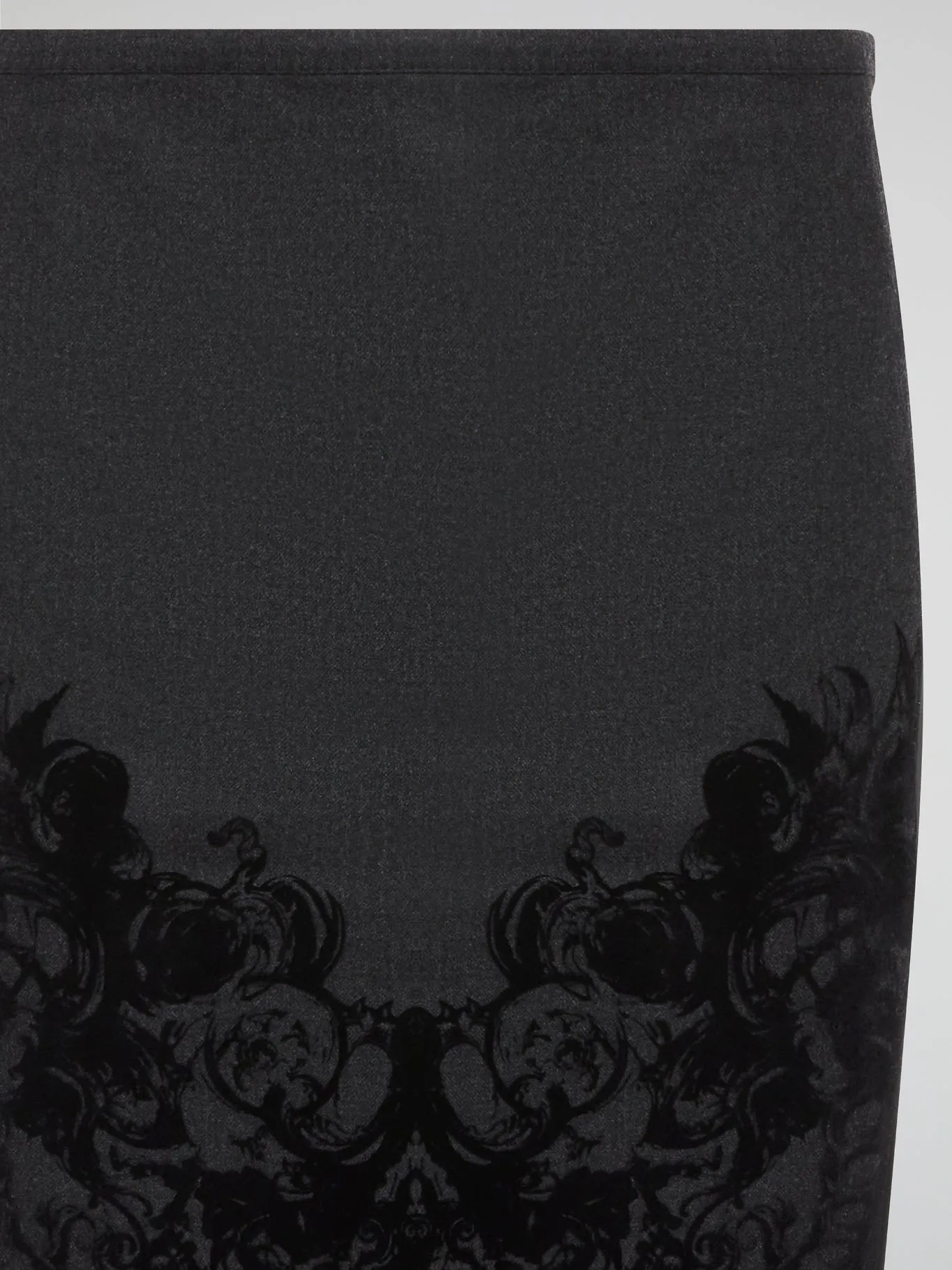 Grey Printed Pencil Skirt