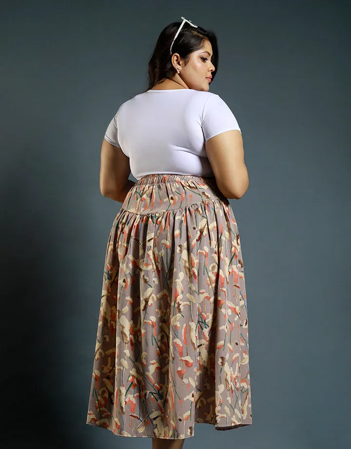 Hip Skirt with Back Elastic Waist