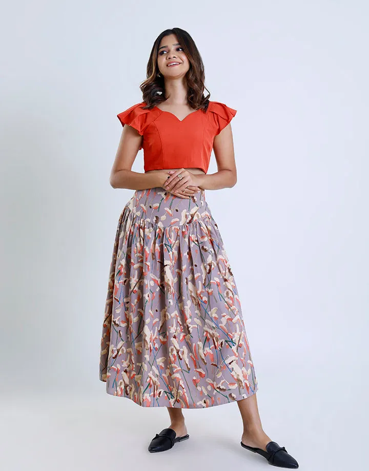 Hip Skirt with Back Elastic Waist