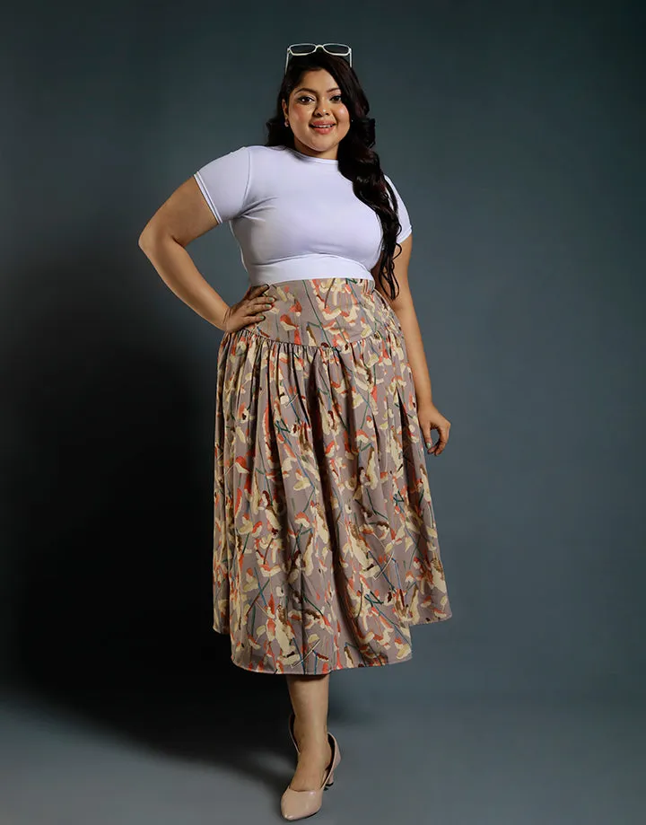 Hip Skirt with Back Elastic Waist