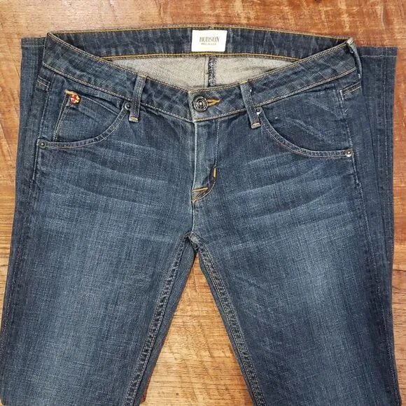 Hudson Women Flap Pocket Jeans Blue Wash Size 25