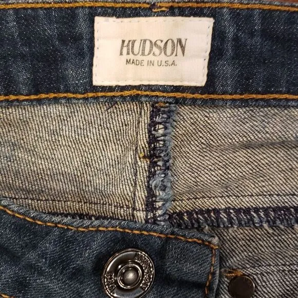 Hudson Women Flap Pocket Jeans Blue Wash Size 25