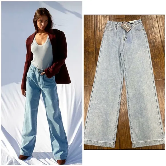 INSANE GENE High Rise Wide Leg Trouser Jeans
