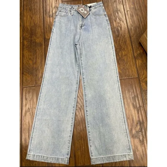 INSANE GENE High Rise Wide Leg Trouser Jeans