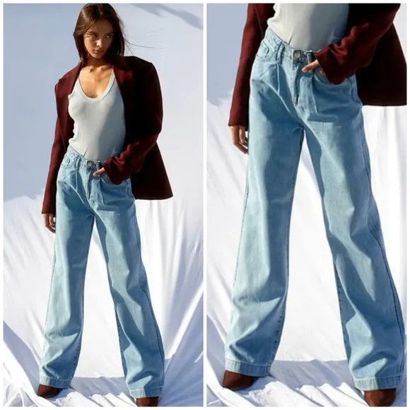 INSANE GENE High Rise Wide Leg Trouser Jeans