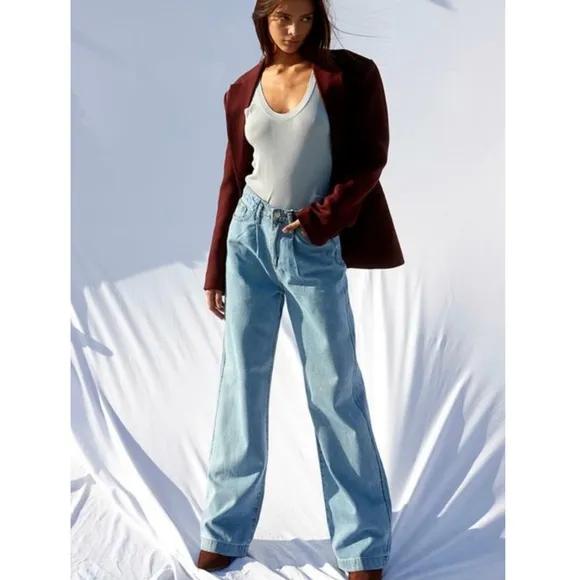 INSANE GENE High Rise Wide Leg Trouser Jeans