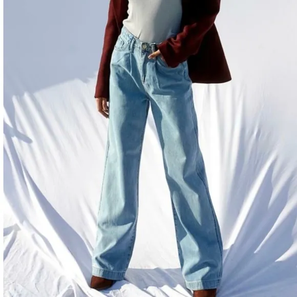 INSANE GENE High Rise Wide Leg Trouser Jeans