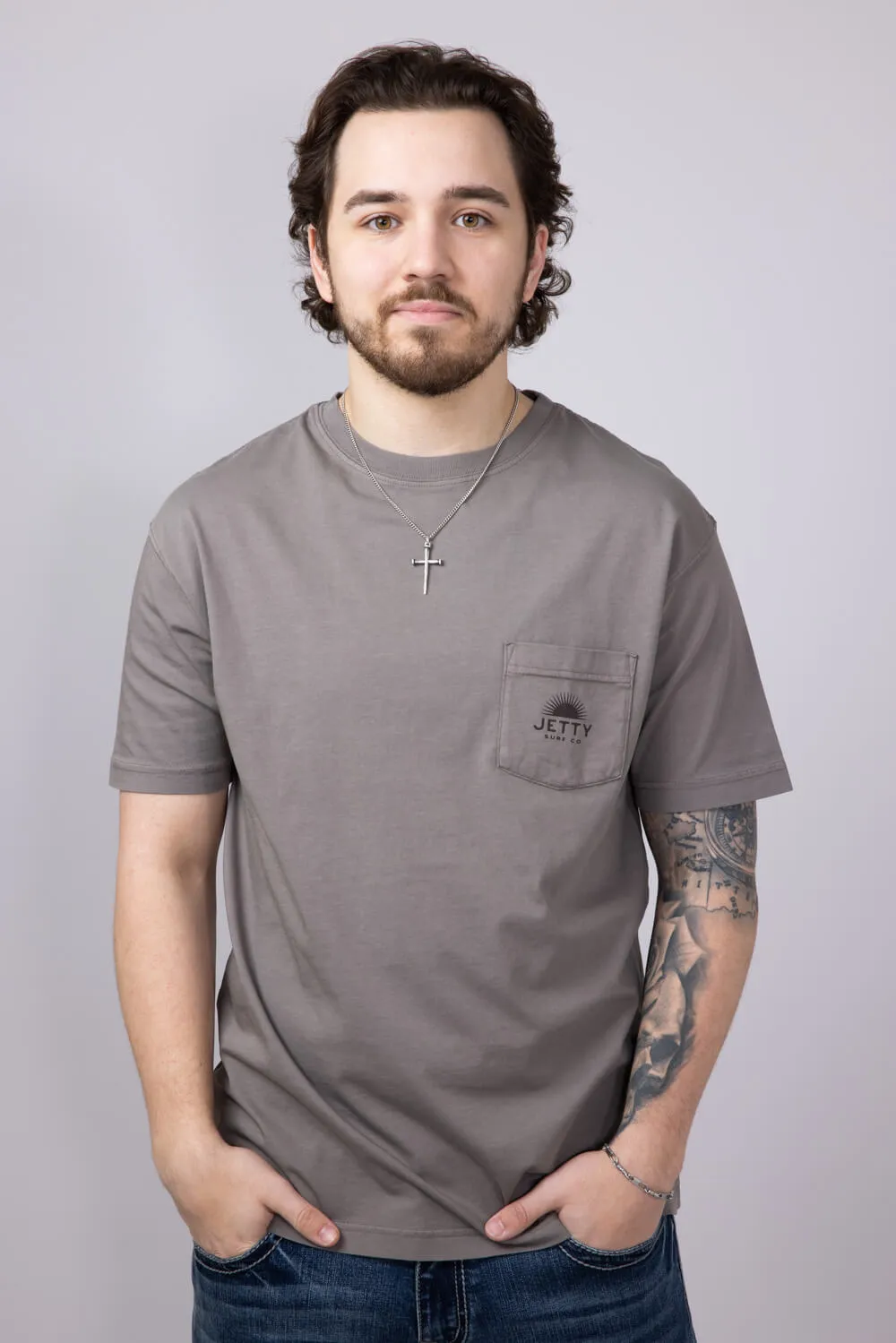 Jetty Sunbeam Pocket T-Shirt for Men in Cinder | S25SUNB-M10001CND