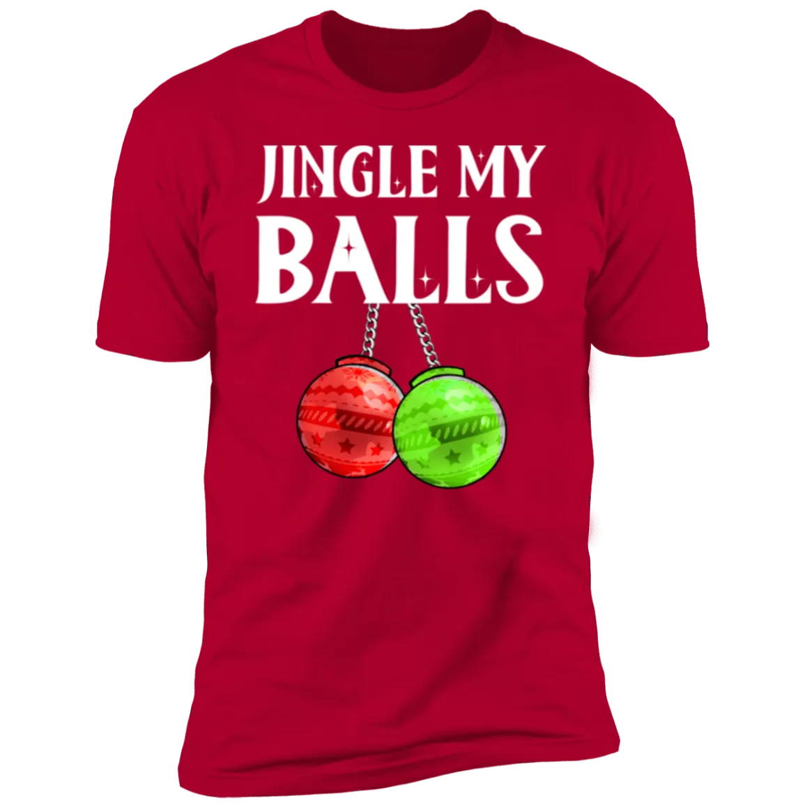 Jingle My balls & Stuff My stocking Couples deluxe red tees