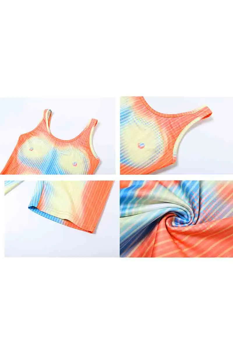 JM0305 Tie Dye Sleeveless Rompers