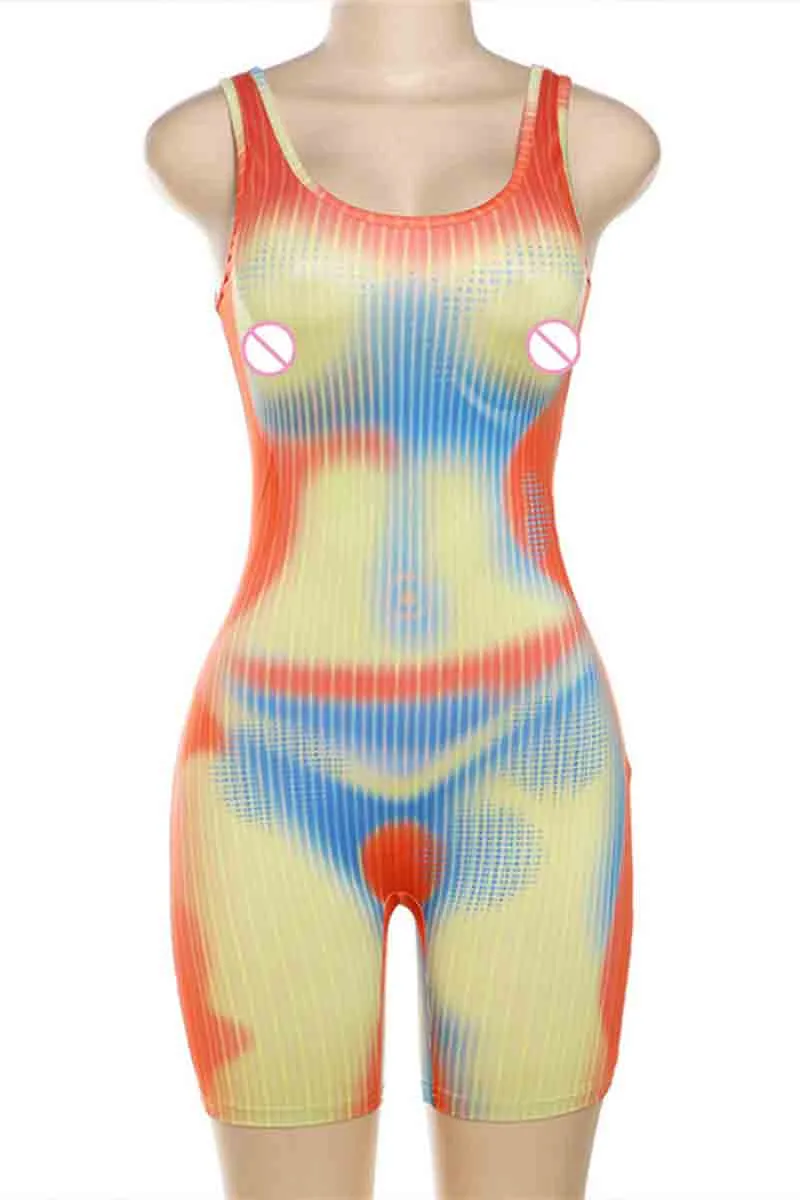 JM0305 Tie Dye Sleeveless Rompers