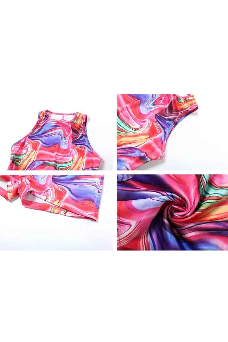 JM0306 Tie Dye Sleeveless Rompers