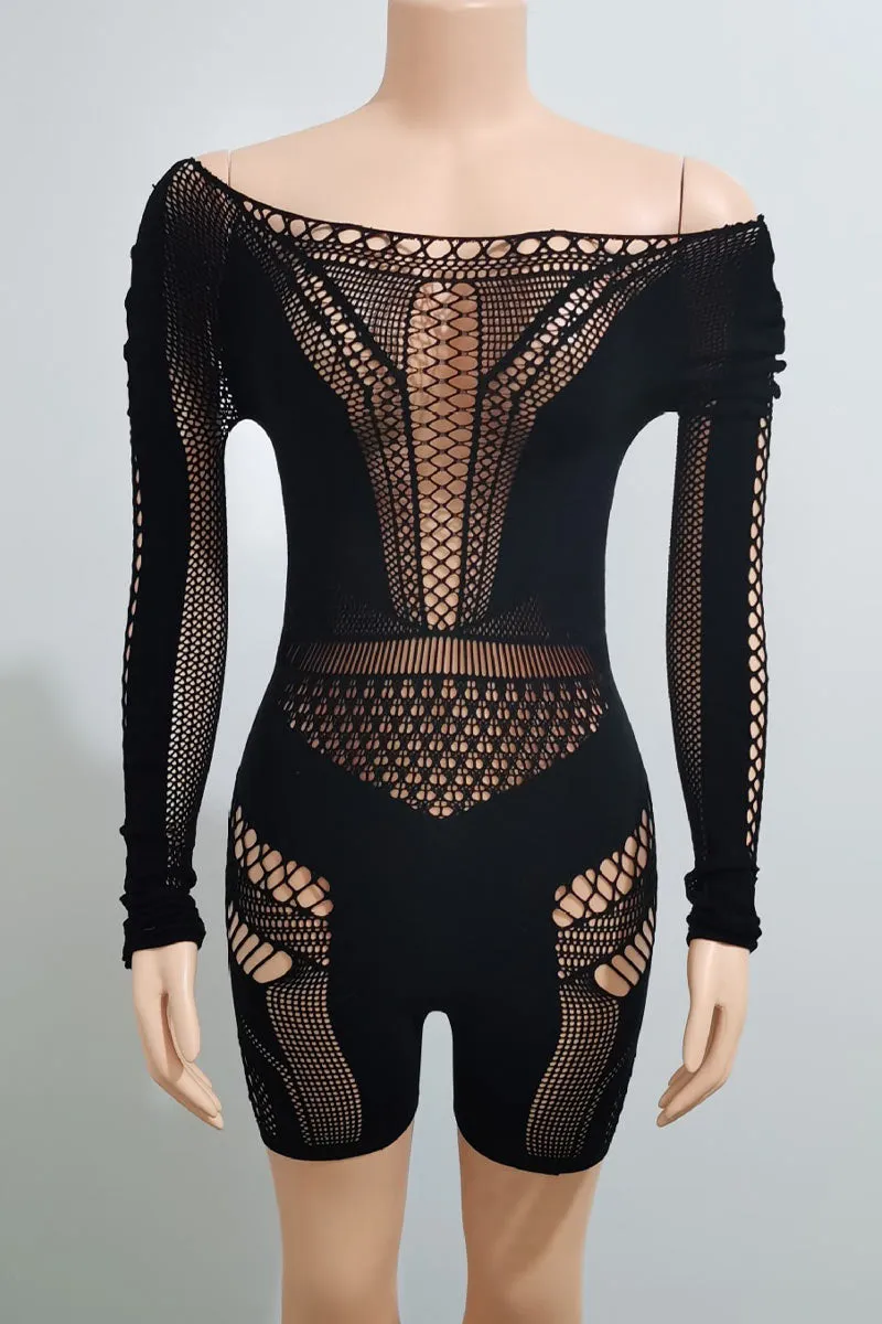 JN0103 Mesh Sheer Rompers