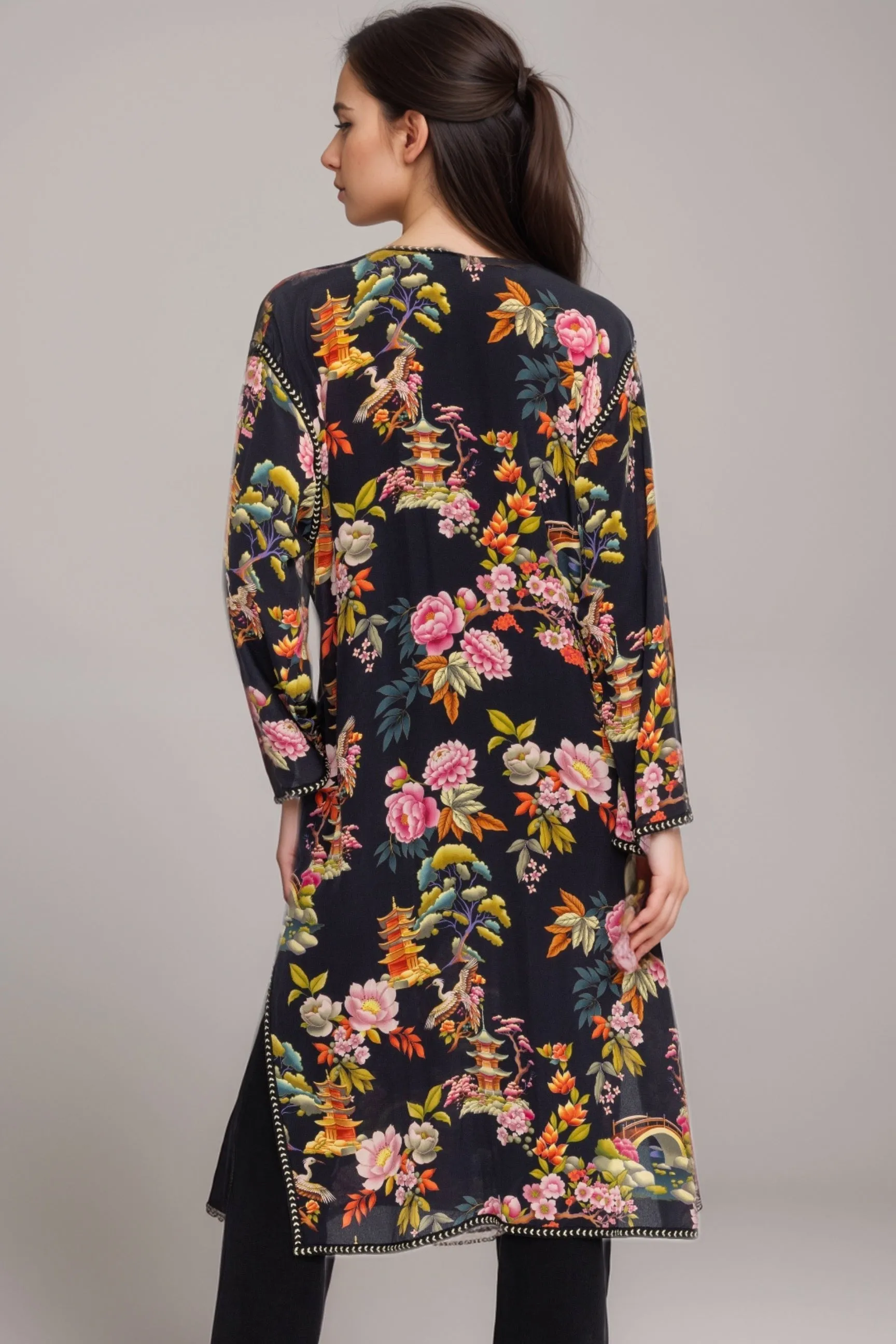 Johnny Was Cali Floral Silk Kimono C42824B8