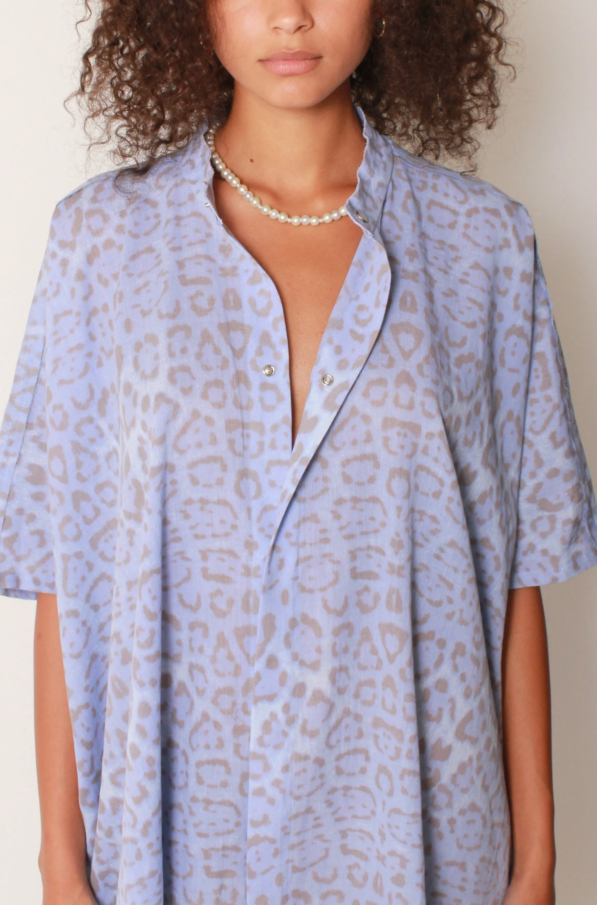 Kaftan Tunic in Pacific Jaguar Cotton Voile