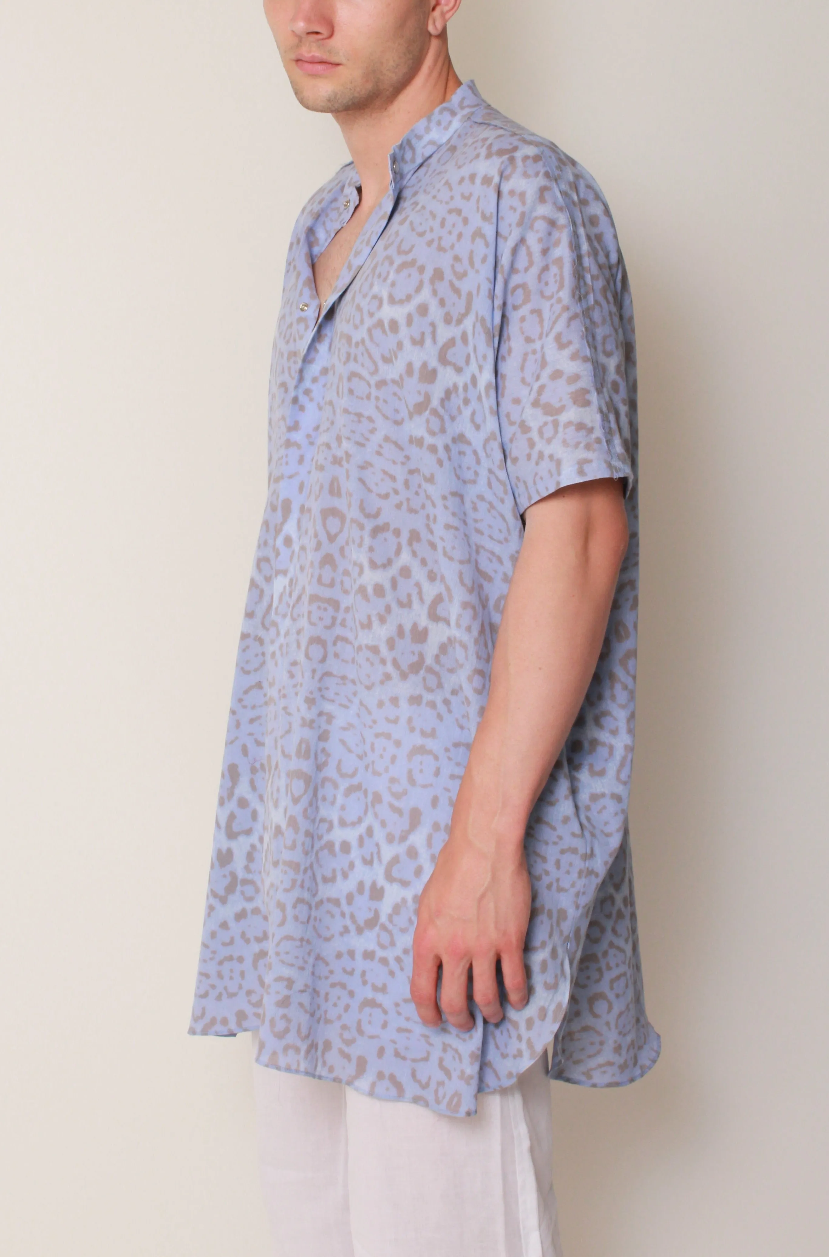 Kaftan Tunic in Pacific Jaguar Cotton Voile