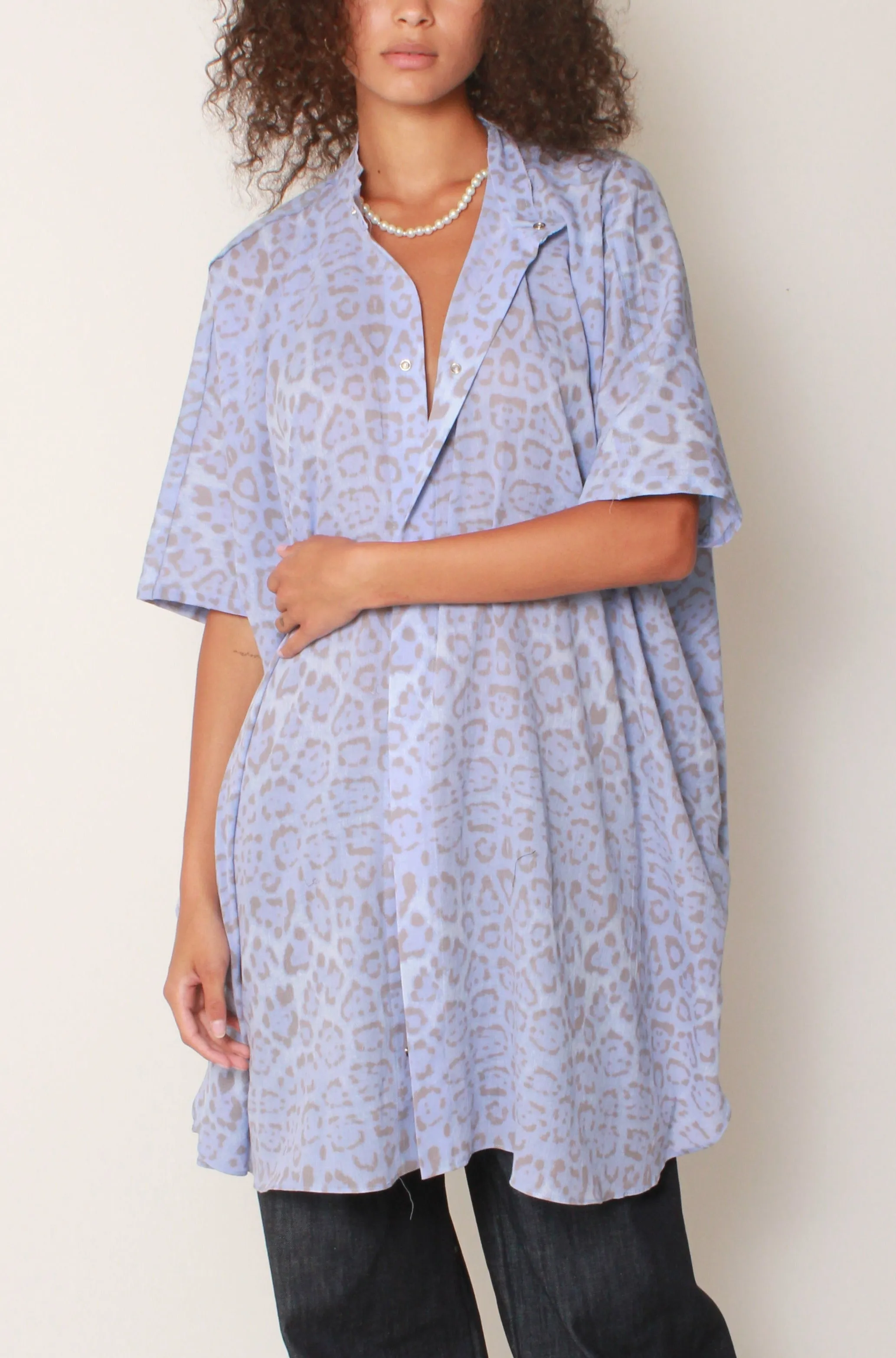 Kaftan Tunic in Pacific Jaguar Cotton Voile