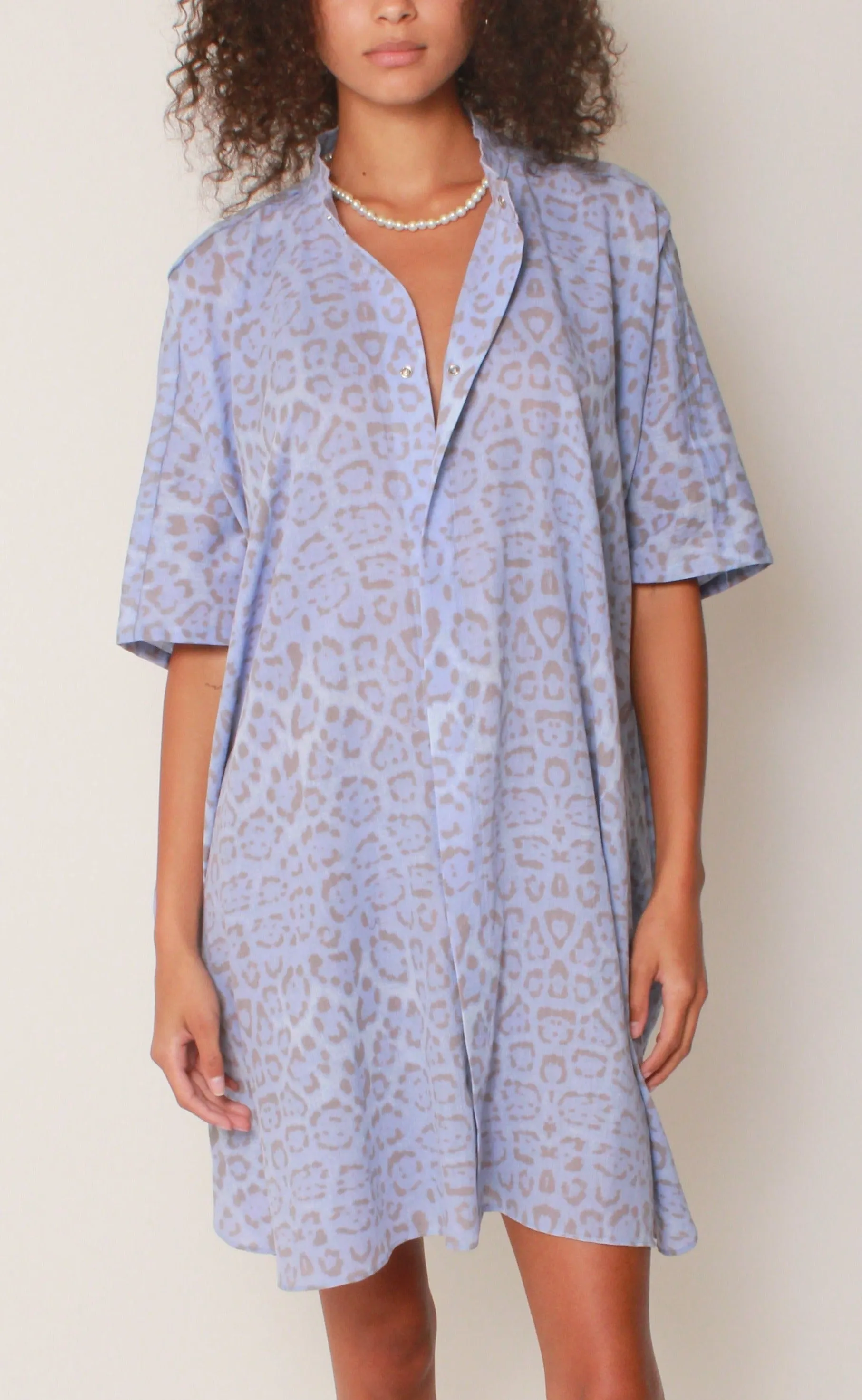 Kaftan Tunic in Pacific Jaguar Cotton Voile