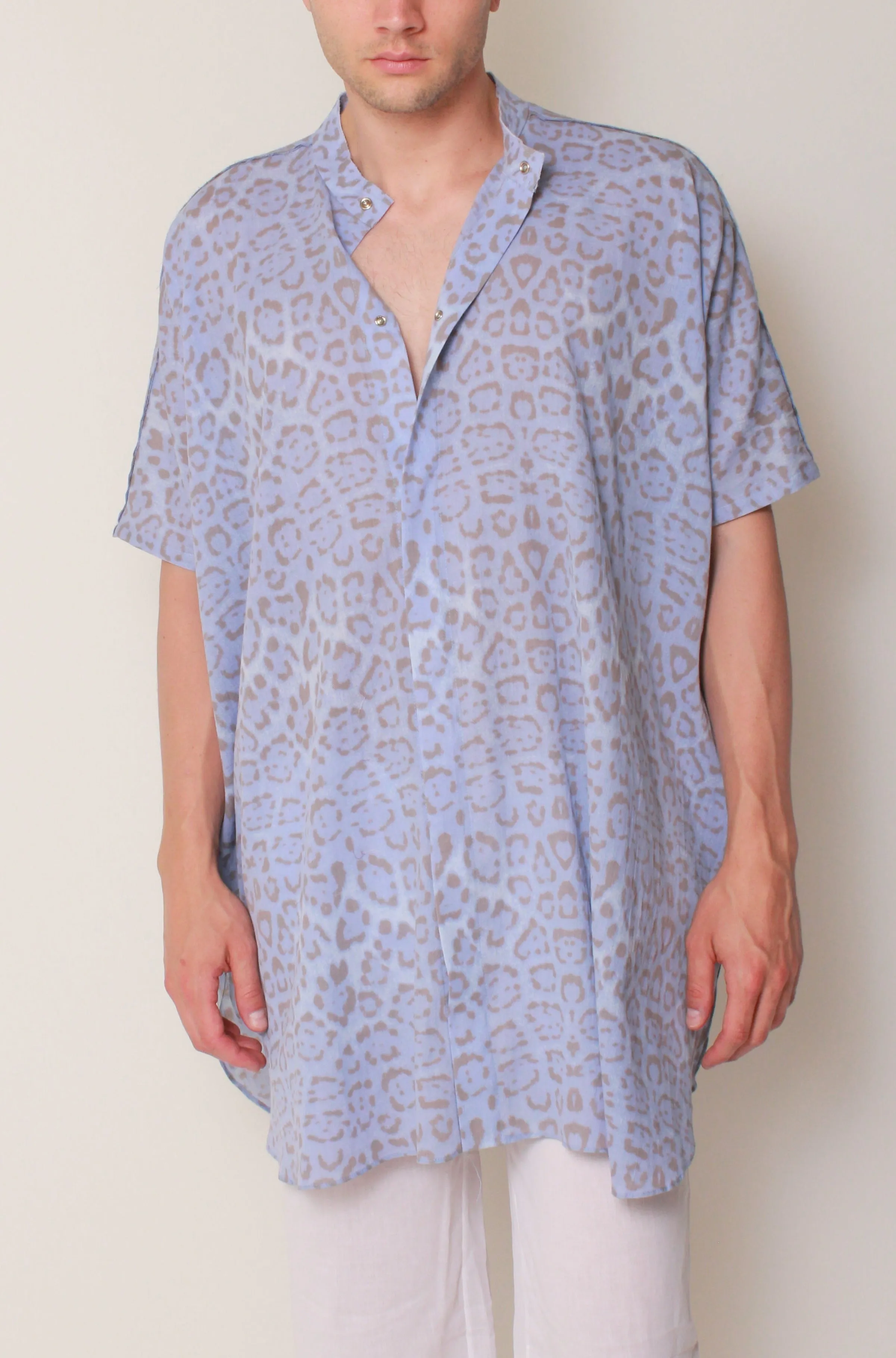 Kaftan Tunic in Pacific Jaguar Cotton Voile