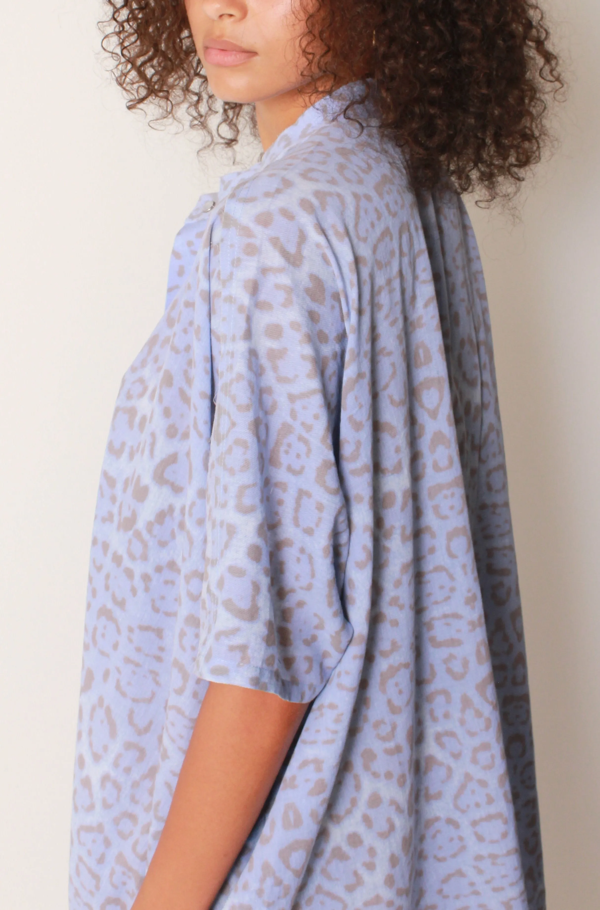 Kaftan Tunic in Pacific Jaguar Cotton Voile