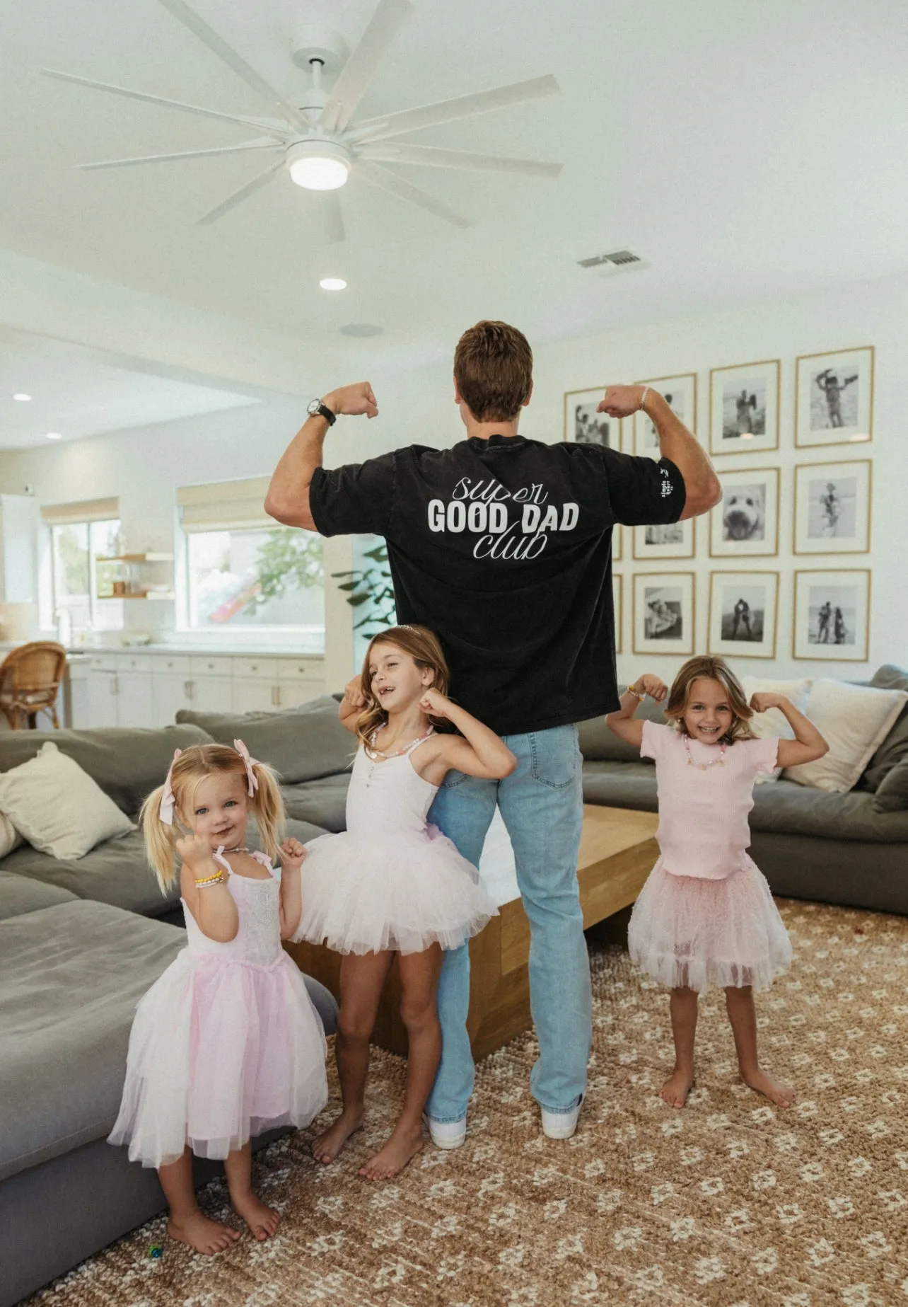 karissa x simple heart co super good dad club tshirt in acid wash black