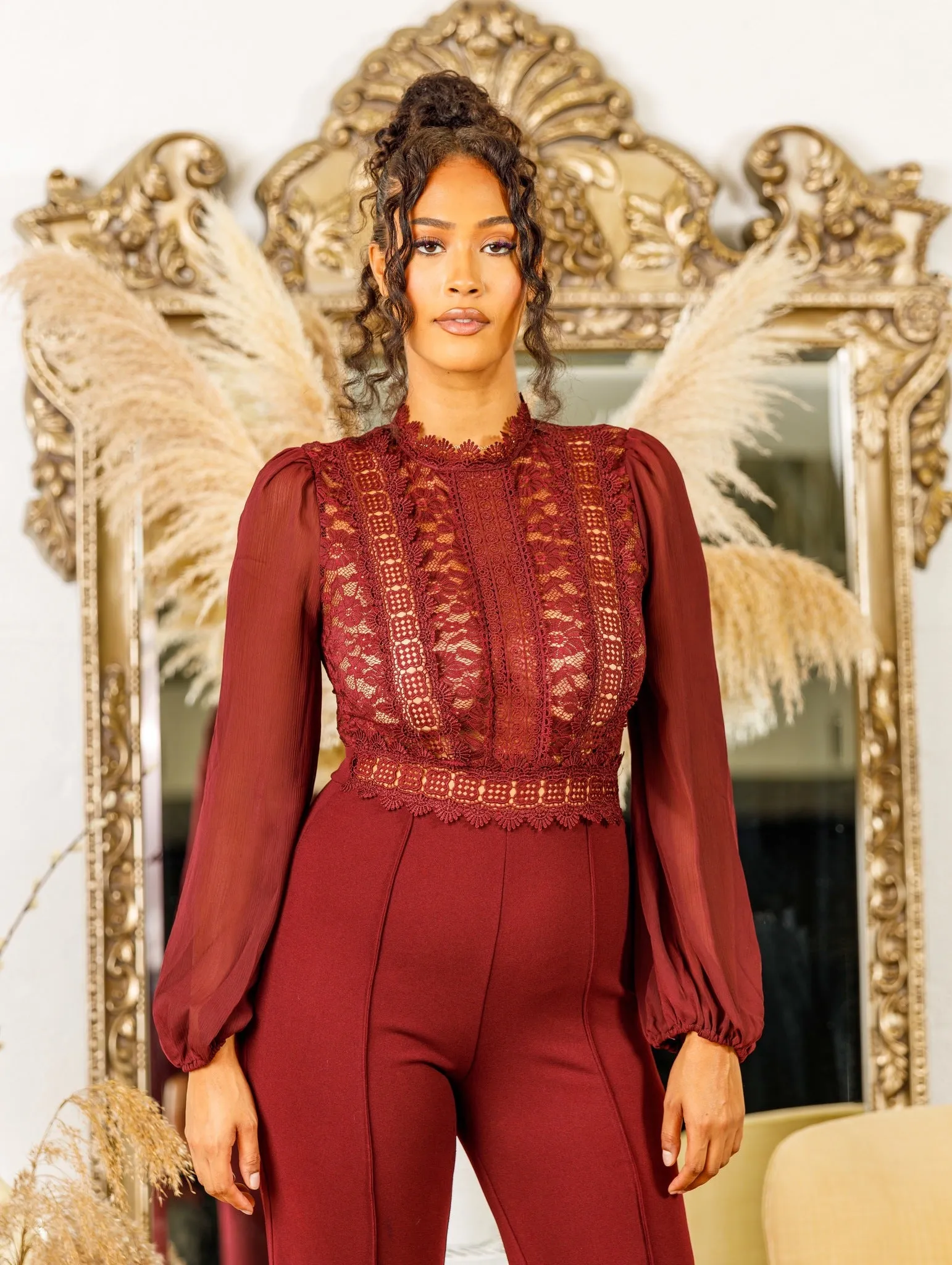 Katie Wine Jumpsuit
