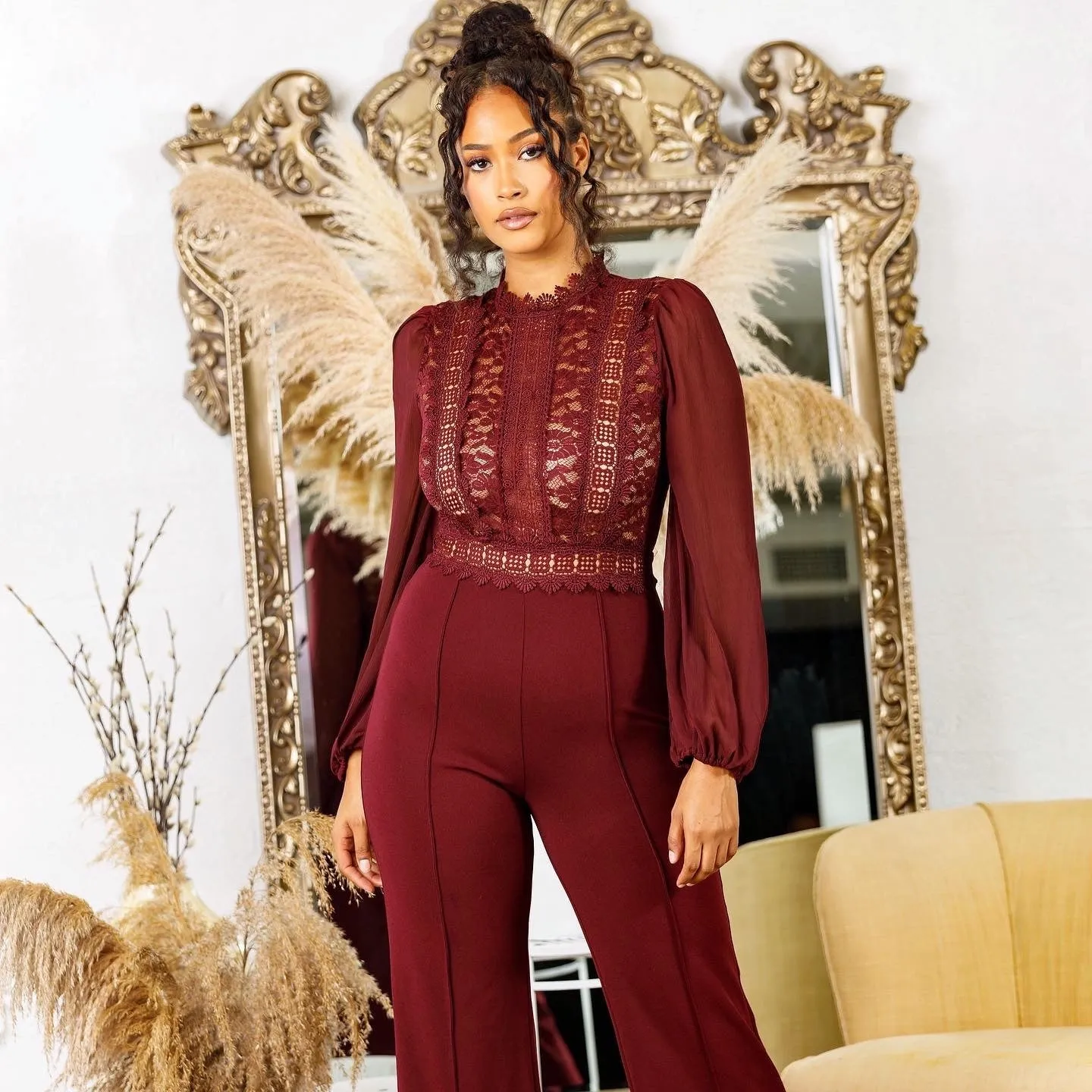 Katie Wine Jumpsuit