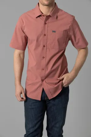 Kimes Ranch Men's Red Linville Short Sleeve Dress Shirt