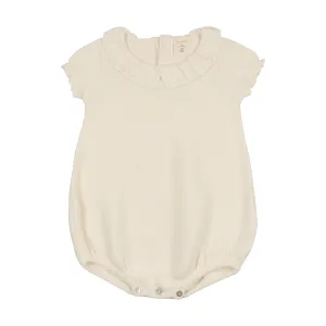 Knit Collar Ruffle Romper