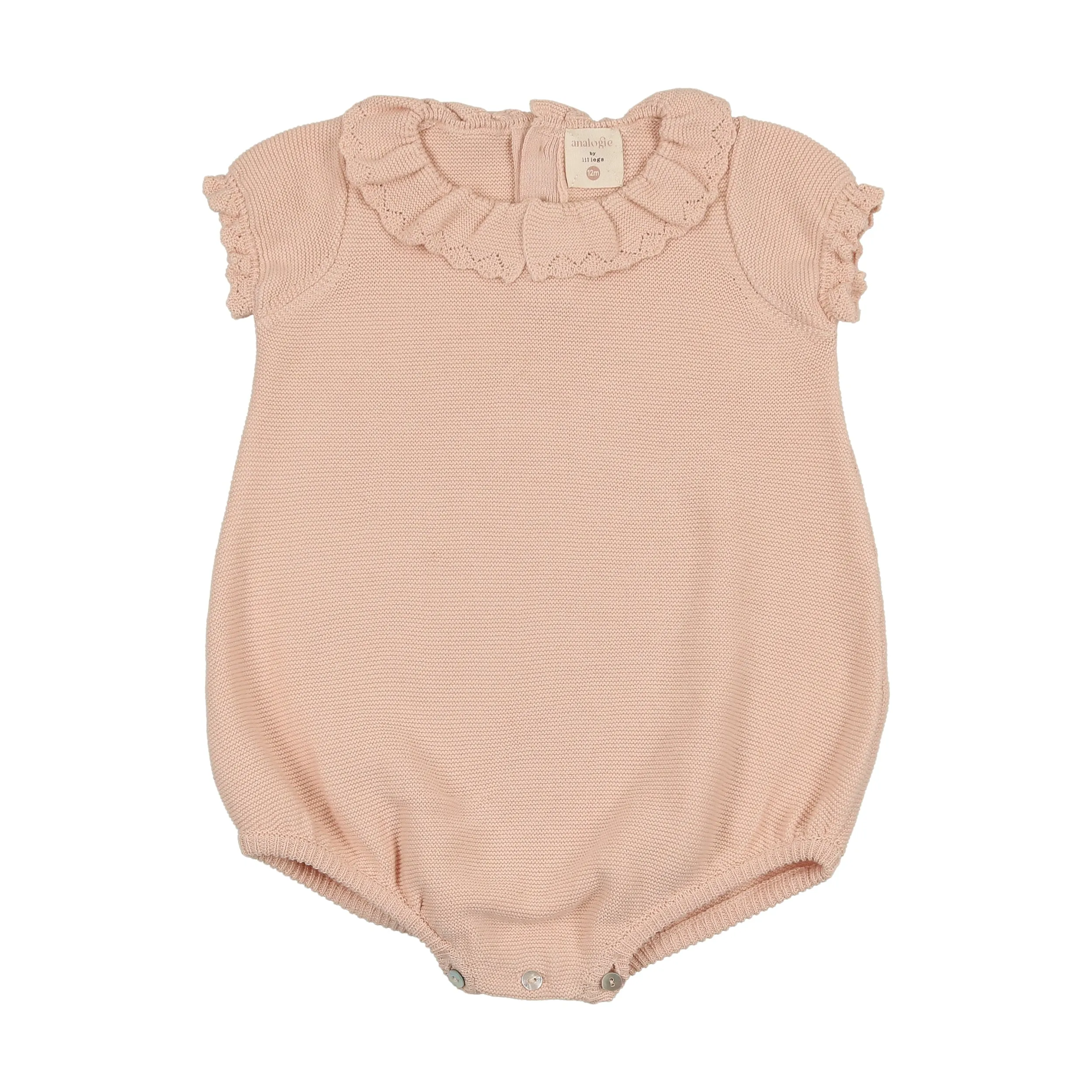 Knit Collar Ruffle Romper