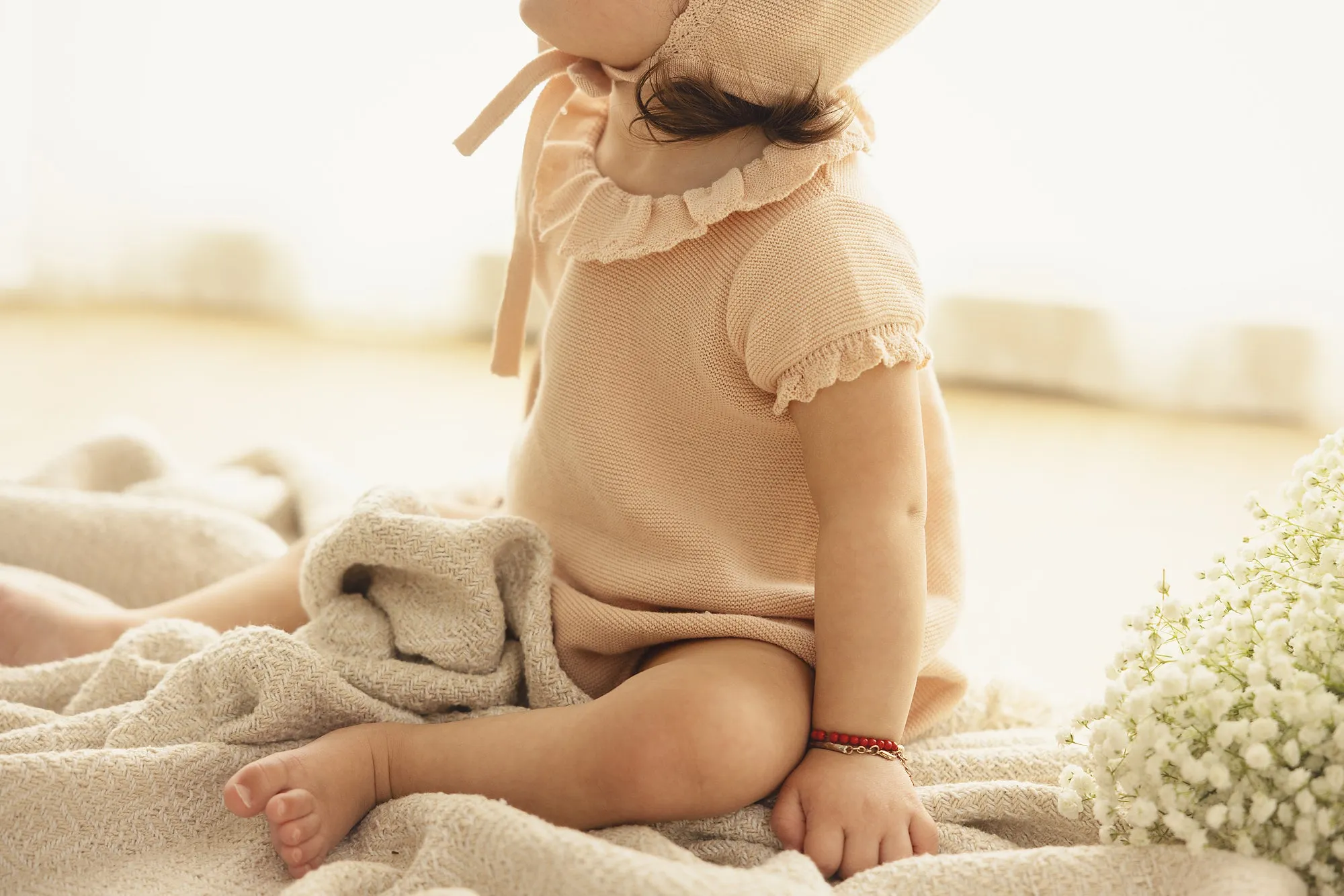 Knit Collar Ruffle Romper