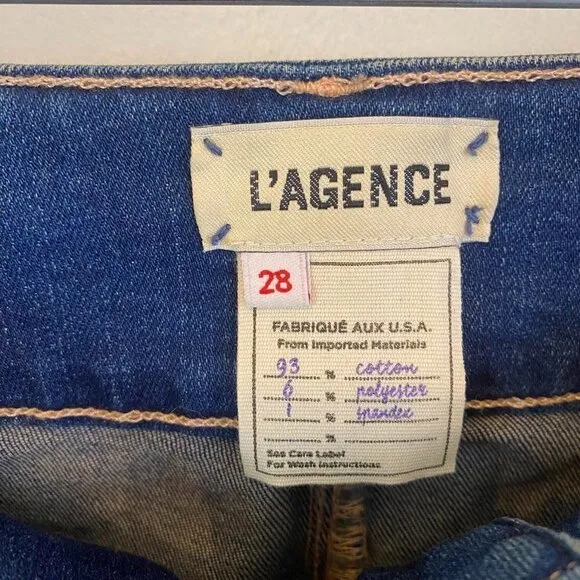 LAGENCE Peyton high rise double button skinny jeans