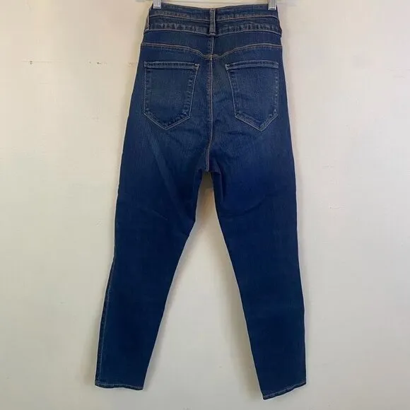 LAGENCE Peyton high rise double button skinny jeans