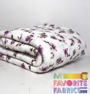 Lavender,Olive, and Ivory Floral Pointelle