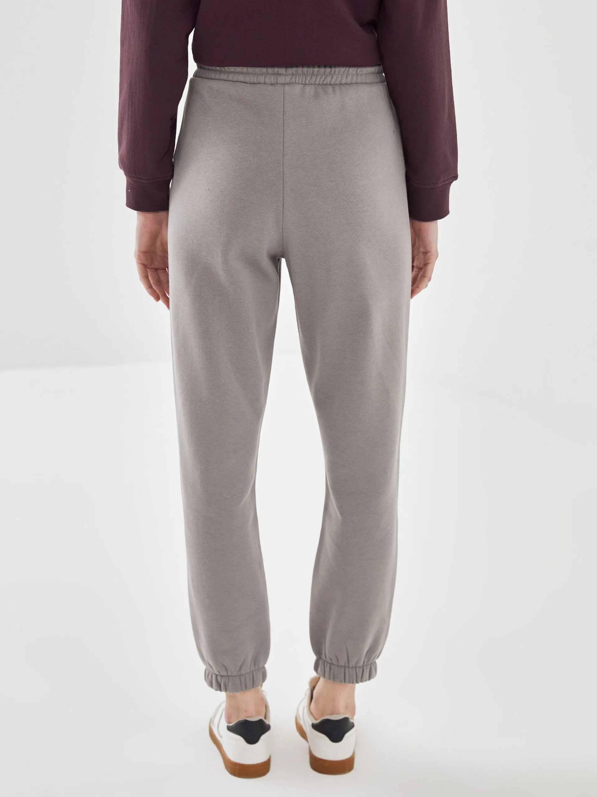 Lcw Vision Purple Elastic Waist Women'S Thick Jogger Sweatpants