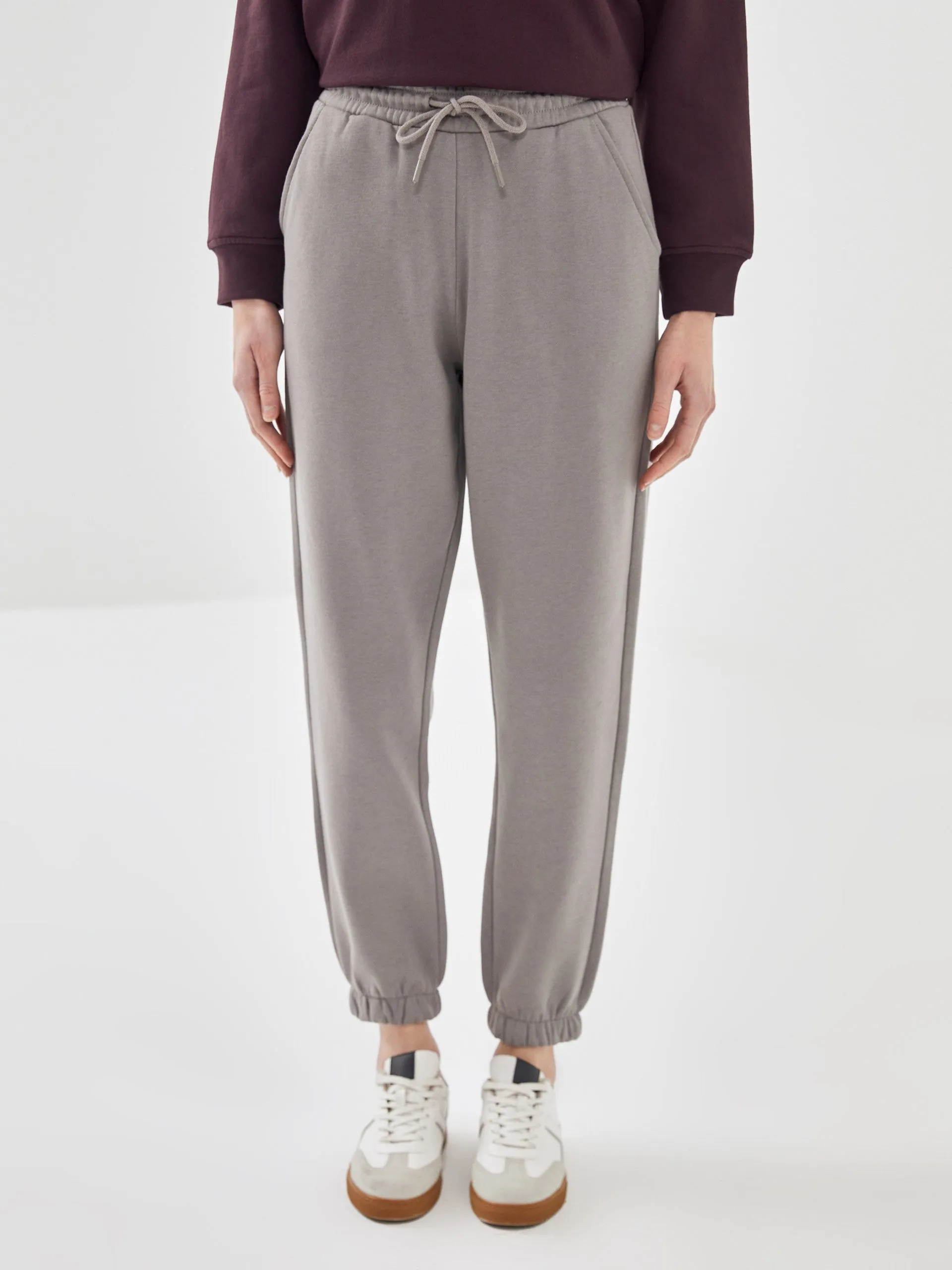 Lcw Vision Purple Elastic Waist Women'S Thick Jogger Sweatpants