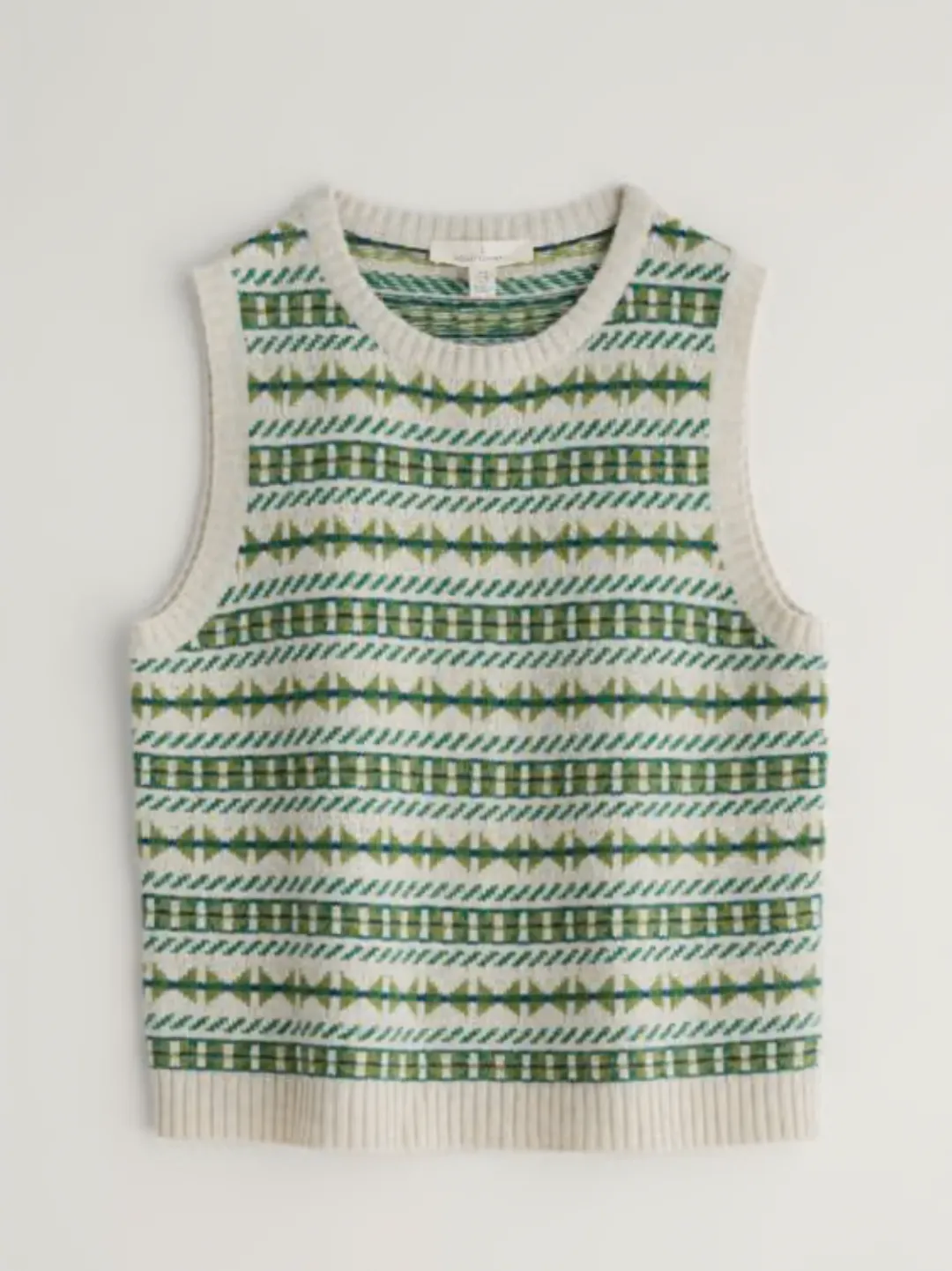 LEMON PORCH VEST - MINVOR ARAN CUT GRASS
