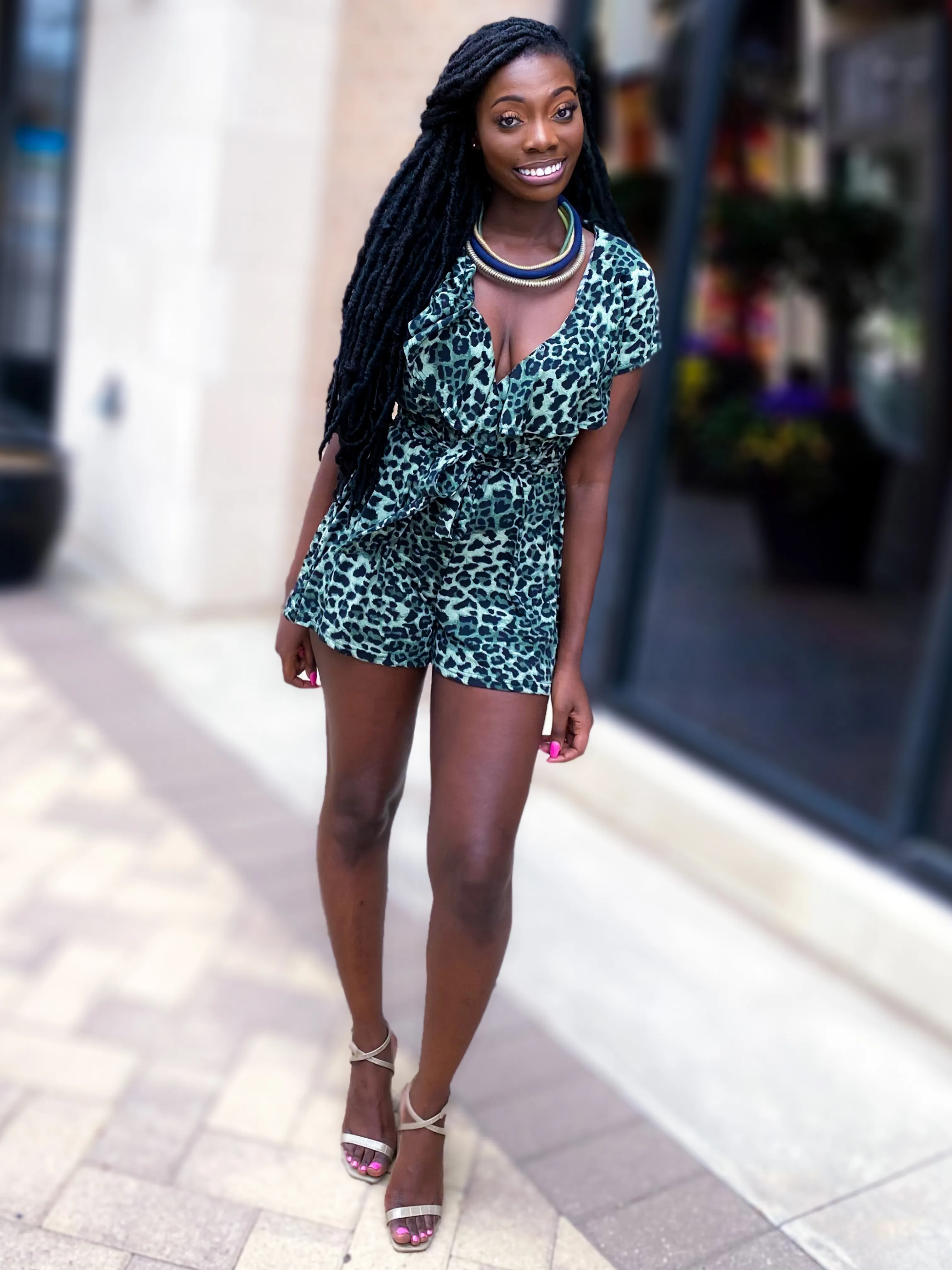Leopard Ruffle Romper