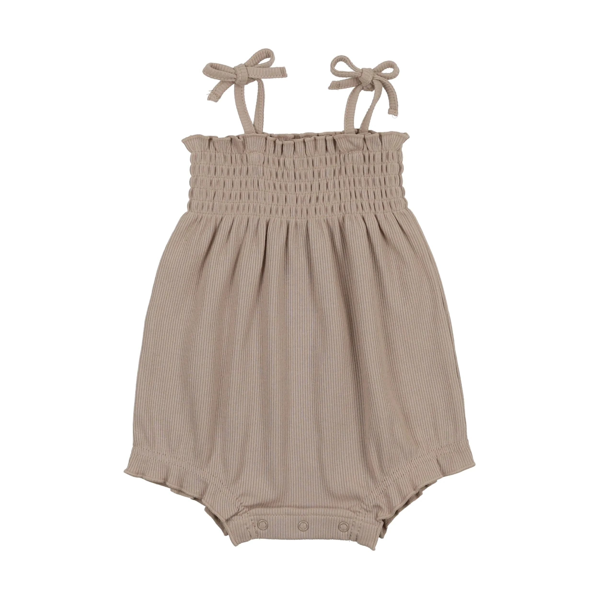 Lil Legs Smocked Romper - Taupe