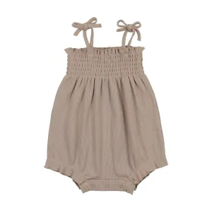 Lil Legs Smocked Romper - Taupe