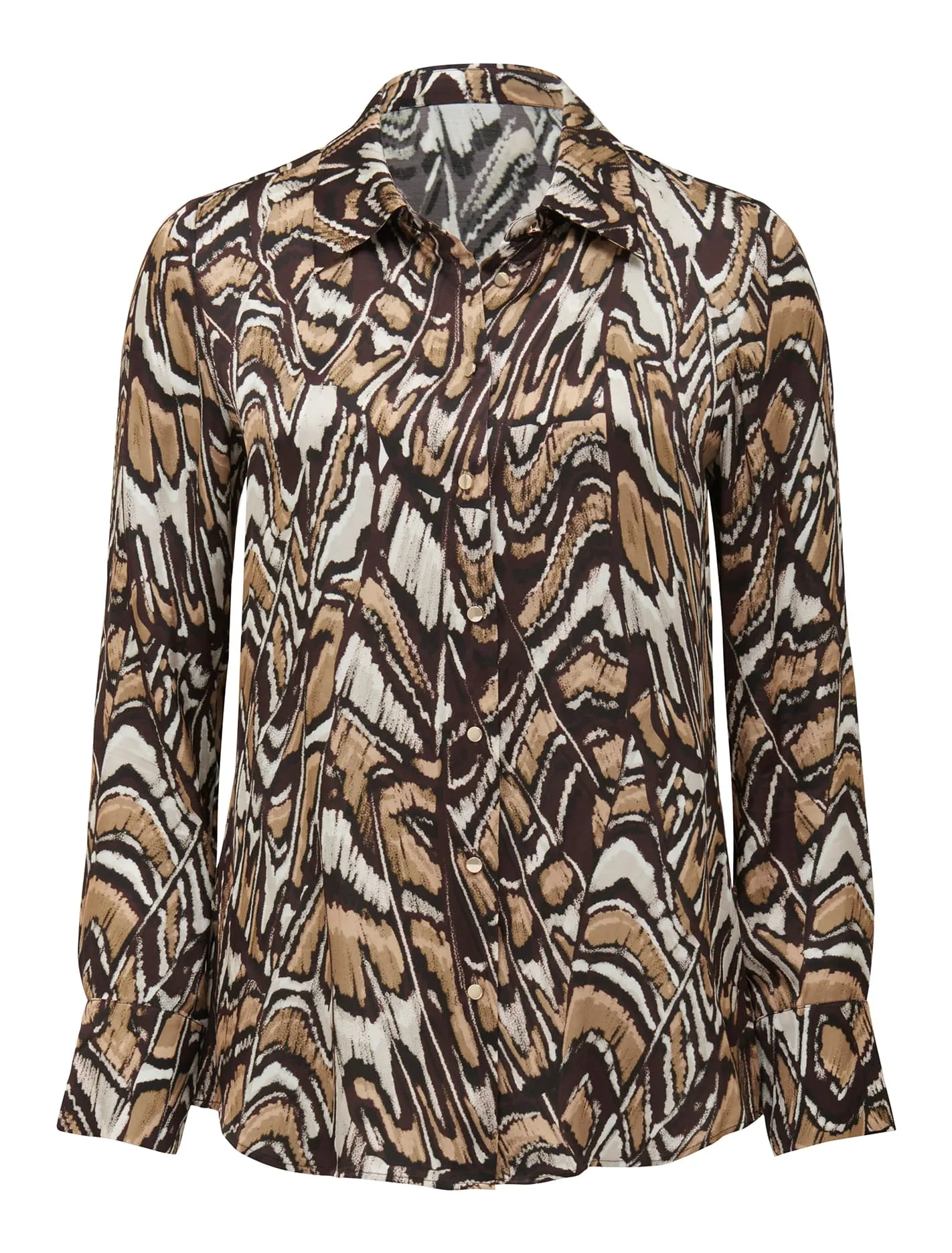 Lila Longline Printed Satin Shirt