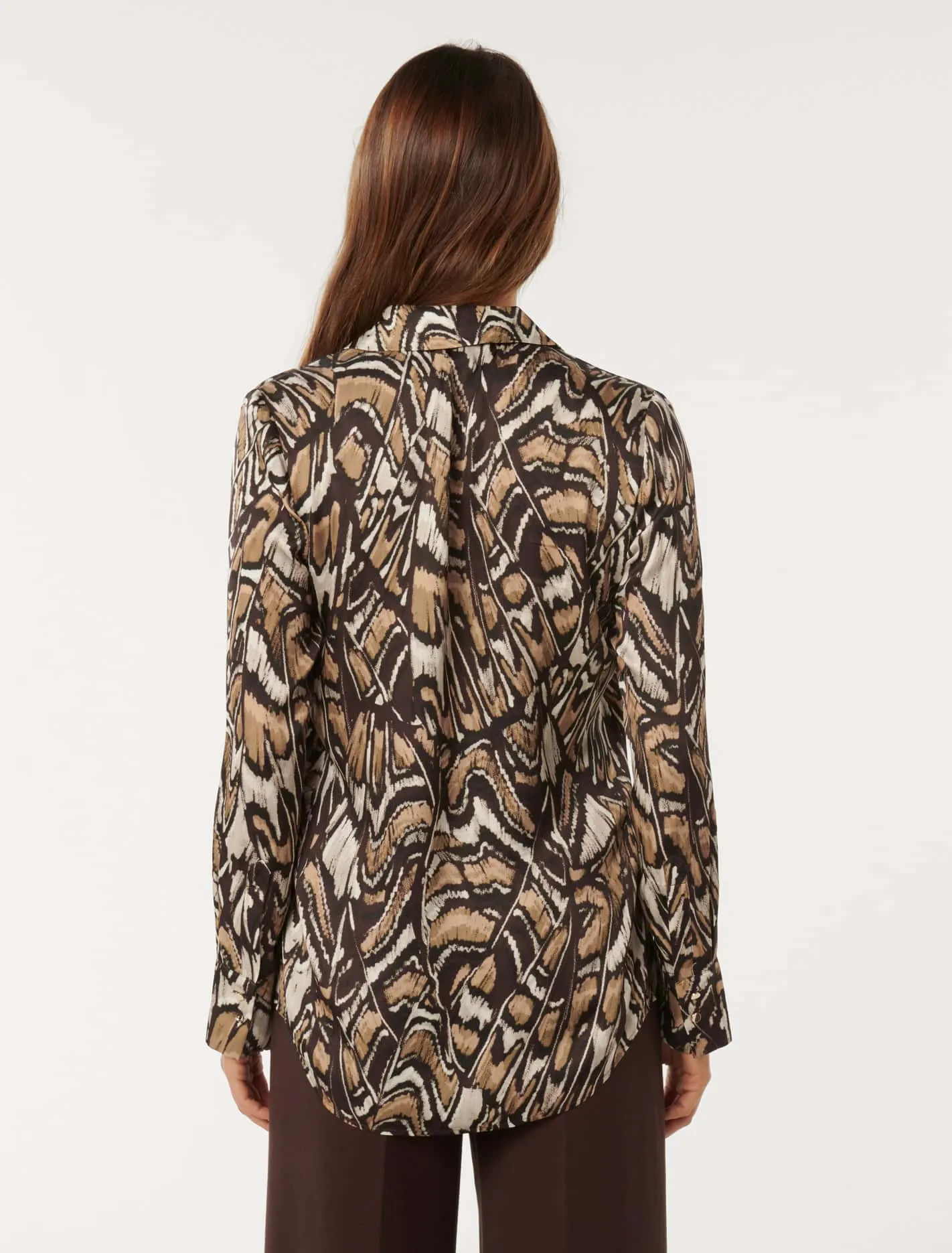Lila Longline Printed Satin Shirt
