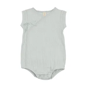 Lilette Fine Pointelle Romper - Sky Blue