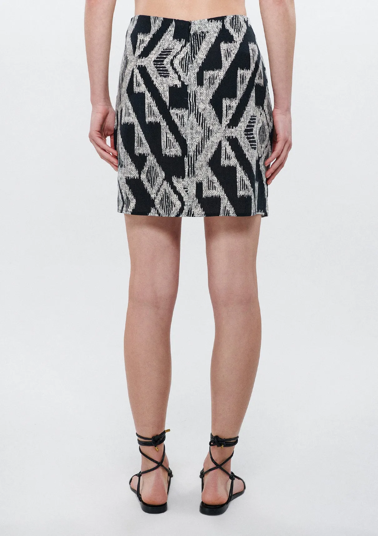 Linen Mix Printed Skirt