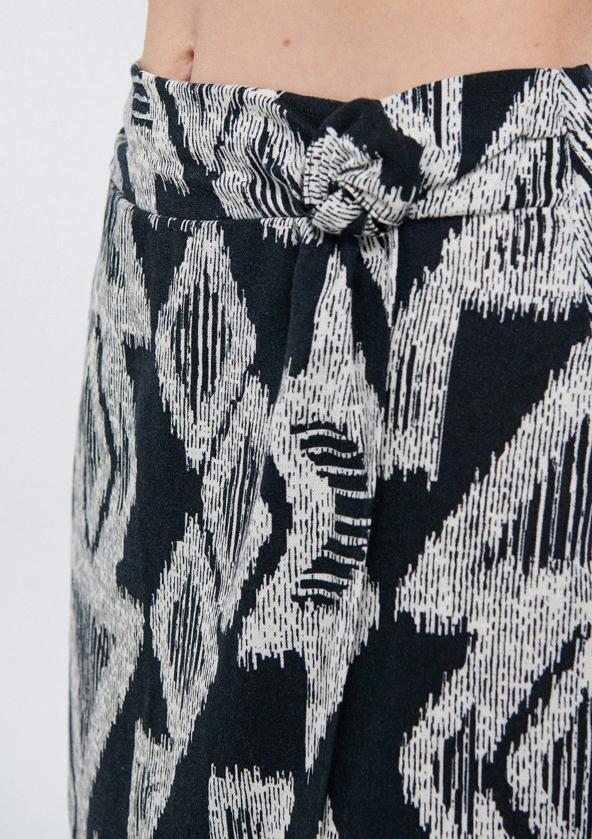 Linen Mix Printed Skirt