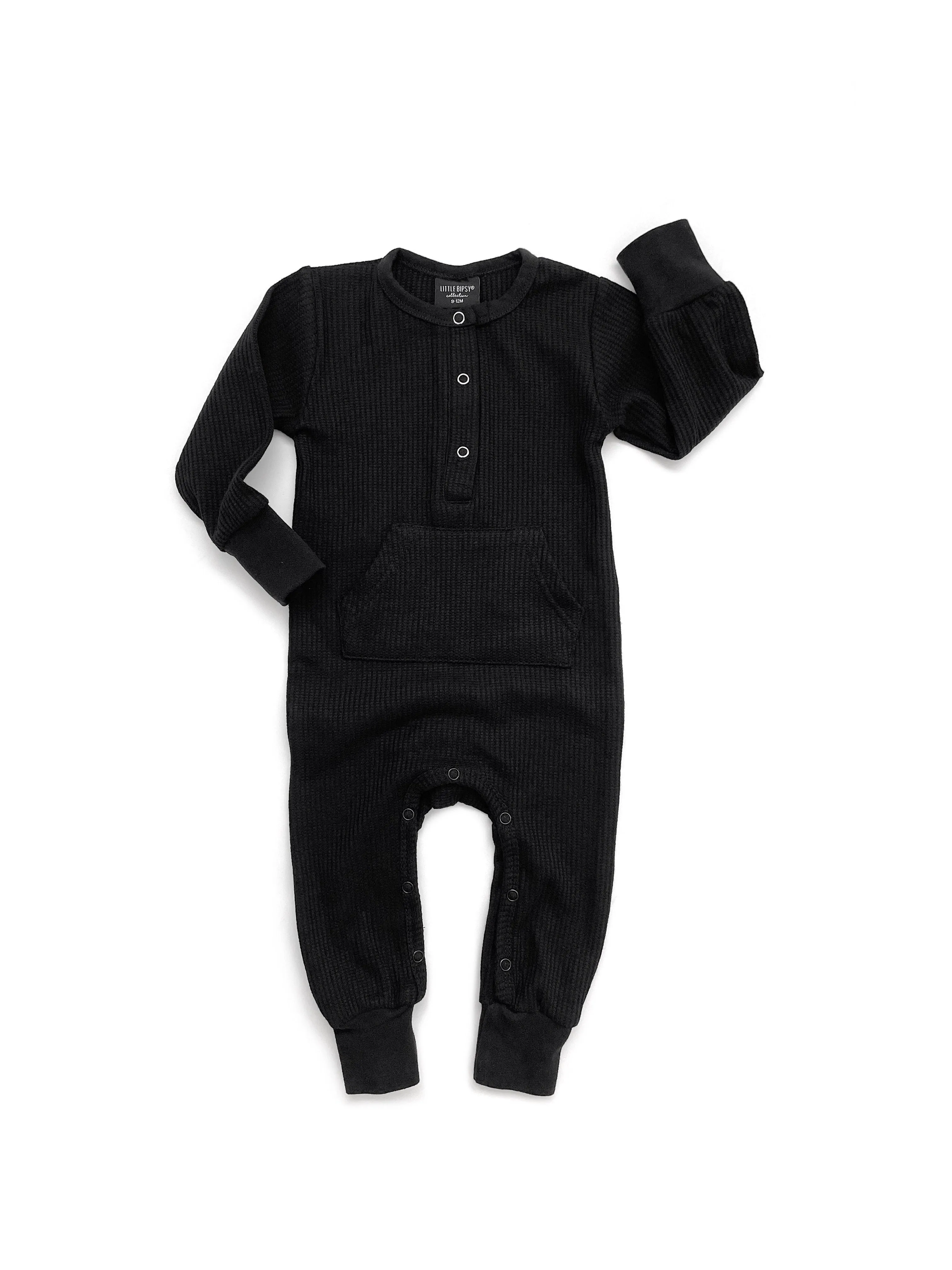 Little Bipsy Black Thermal L/S Romper