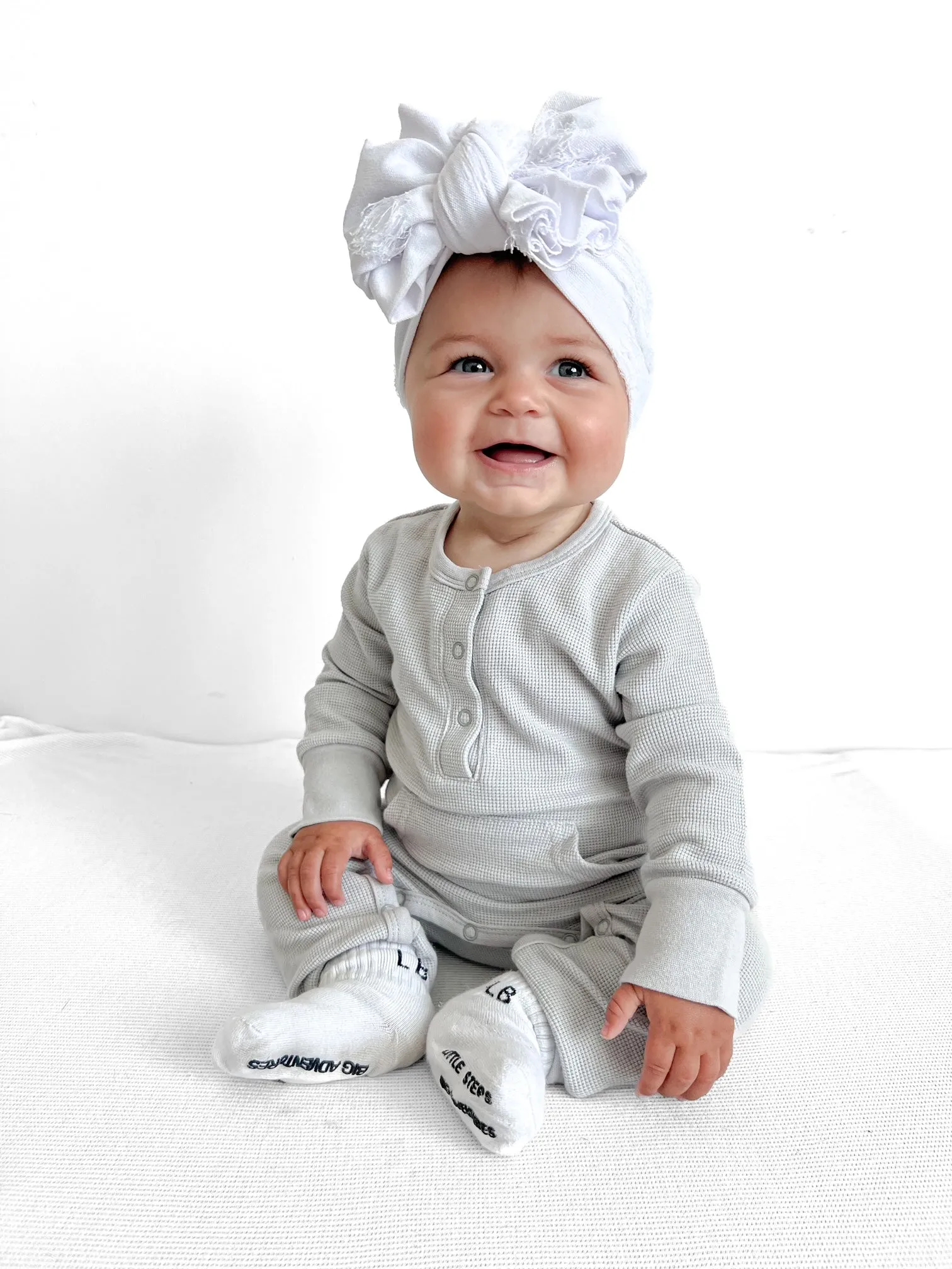 Little Bipsy Waffle Romper - Frost