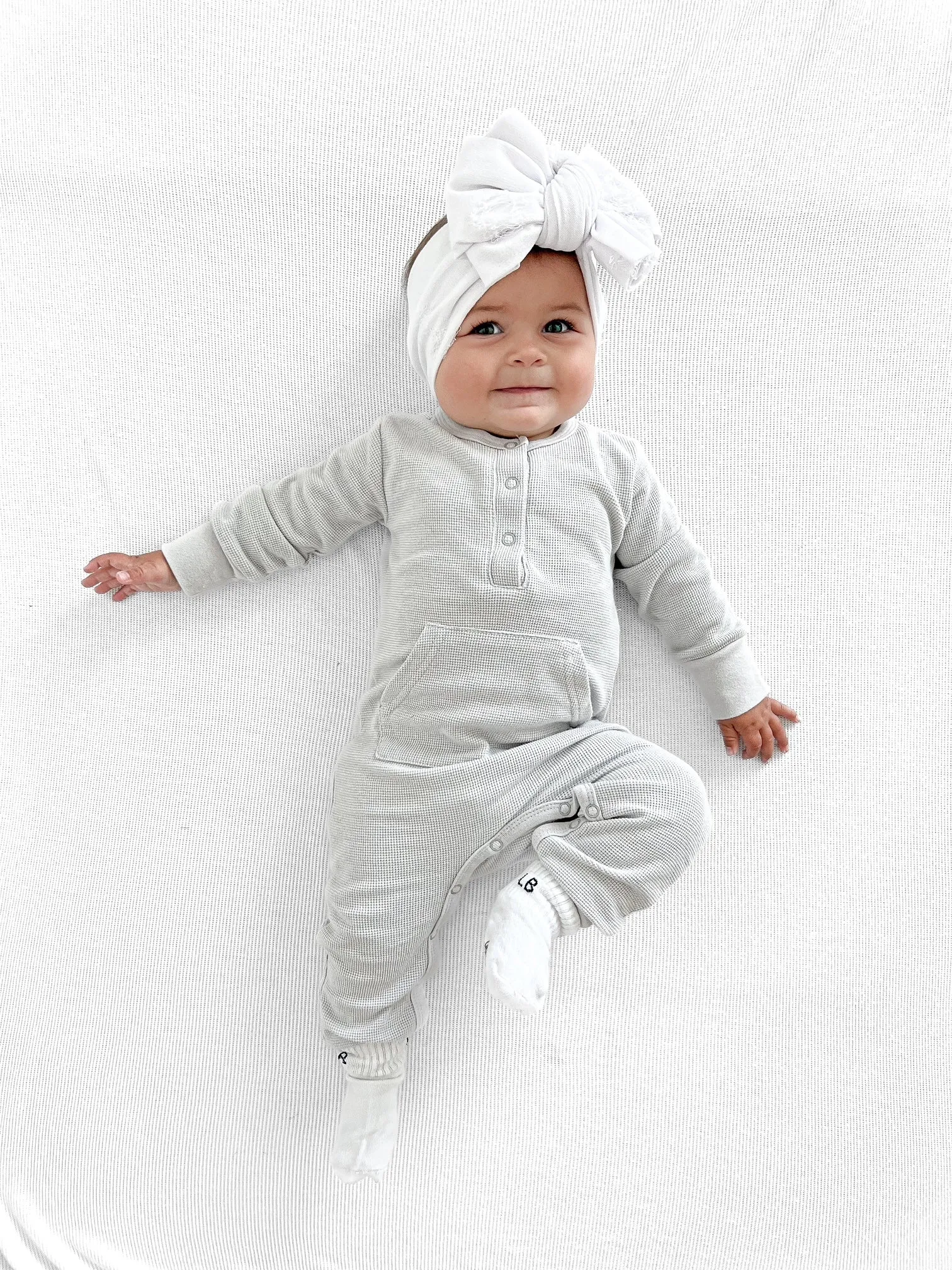 Little Bipsy Waffle Romper - Frost