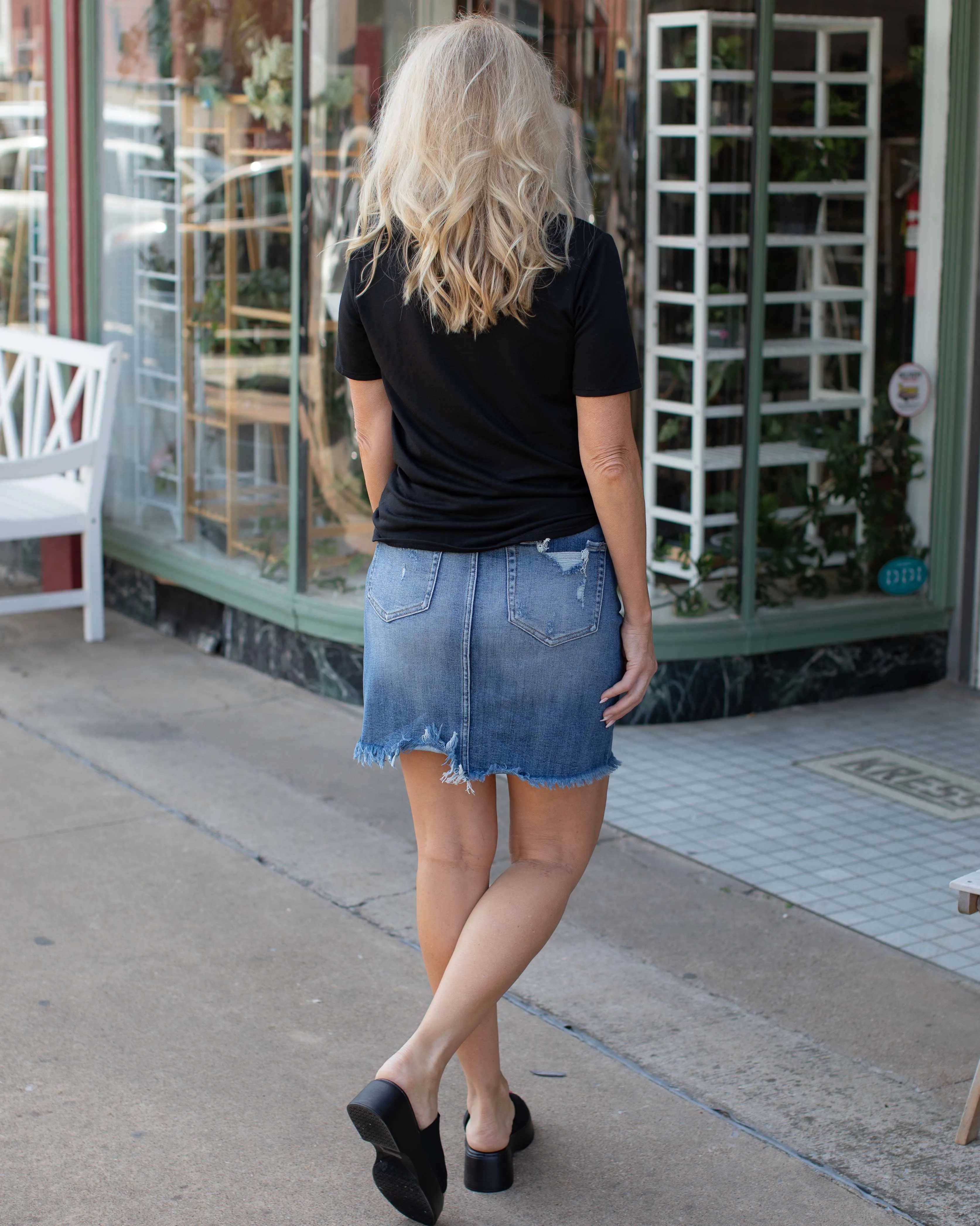 LIVING MY BEST LIFE HW DENIM SKIRT - 2 COLORS